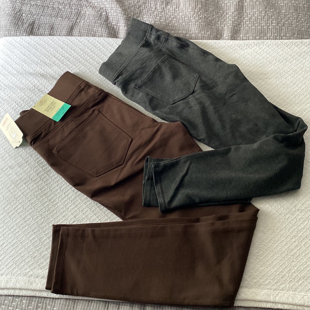 Legging Set of 2 Brown and Gray